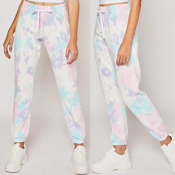 Reflex Pants - NEW Soft Fleece Pastel Tie Dye Jogger Sweat Pants